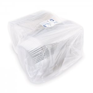 miska oválná s víčkem 1500ml 50ks, rPET průhledná