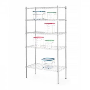 regál rošt. 5 polic 91x45,5x183cm chrom. ocel