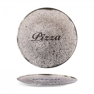 G. Benedikt Talíř na pizzu BASIC 32 cm, dekor Rustic paris blue + logo Pizza