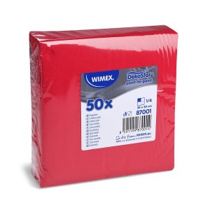 Papírové ubrousky 38x38/50 DekoStar červené