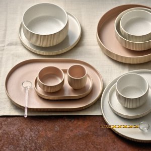 Bauscher Playground NARA miska 21 cm reliéf černo/bílá