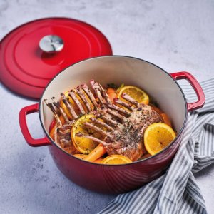 Litinový hrnec s poklicí FONTESTIC traditional red, 28 x 13 cm