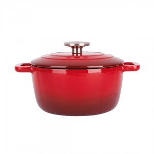 Litinový hrnec s poklicí FONTESTIC traditional red, 20 cm x 10,5 cm, 2,7 l