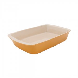 Litinová zapékací mísa FONTESTIC amber gold, 34 x 21,5 x 5,8 cm
