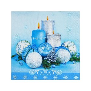 ubrousky 3-vrstvé, 33 x 33 cm 20ks vánoční motiv, modré