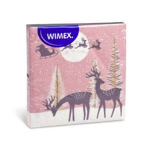 ubrousky 3-vrstvé, 33 x 33 cm 20ks vánoční motiv, růžové