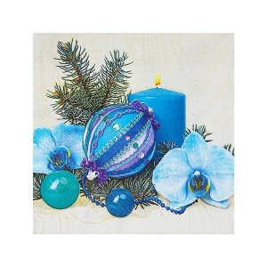 ubrousky 3-vrstvé, 33 x 33 cm 20ks modrá výzdoba