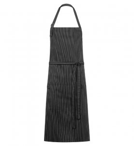 GREIFF Zástěra s laclem 70x90 cm, černobílý proužek