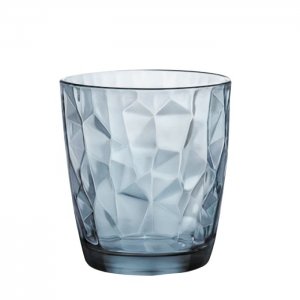 Bormioli Sklenice na vodu / whisky DIAMOND 300 ml, barva modrá / Ocean blue