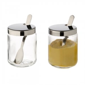 APS dóza na hořčici s lžičkou prům. 4,8 cm sada 2ks