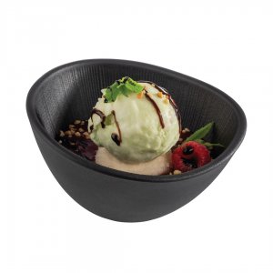 APS Melaminová miska NERO, 14,5x12,5 cm, oválná, černá