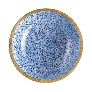 APS Dřevěná mísa MANGO, průměr 24 cm, modrobílá