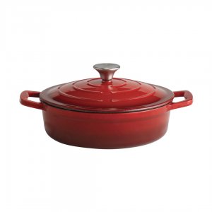 APS Litinový pekáč s poklicí 5 STARS, 25 x 25 cm, červený 2,5l