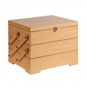 APS box bufetový SEWING BASKET, 36x 29, v. 28cm, rozkládací dřevěný