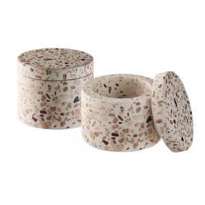 APS dóza, sada 2ks, pr. 6CM, 40ml, TERRAZZO beton béžová