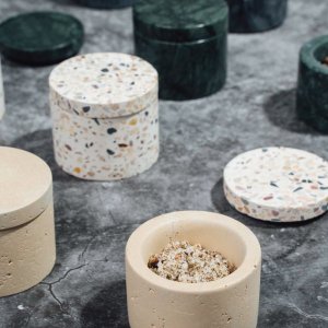 APS dóza, sada 2ks, pr. 6CM, 40ml, TERRAZZO beton béžová