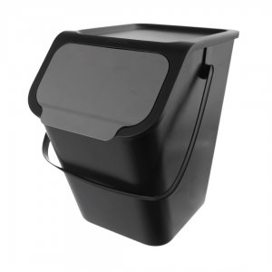 Koš na třídění odpadu 25l,  37.5x25x38, plast černý/šedý