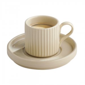APS Šálek THE GRID, porcelán, béžová pr. 6 cm, v. 6 cm, 80 ml