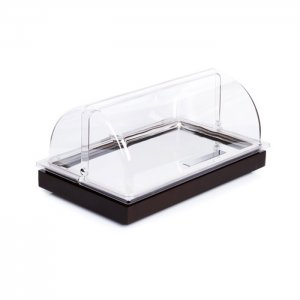 APS podnos chladící FRAMES GN 1/1 s poklopem, v. 27,5 cm, tmavé dřevo