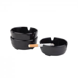 APS Melaminový popelník CASUAL prům. 8 cm, černý, 3ks