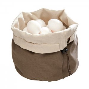 APS košík na pečivo pr. 19cm v. 23 cm bavlna béžovo-hnědá