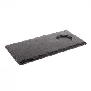 APS podnos MORRA 25x12 cm, 1 prohlubeň pr. 6 cm, břidlice