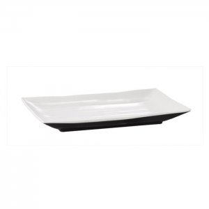 APS podnos HALFTONE, melamin, černá/bílá, 24,5 x 15 cm, v. 3 cm