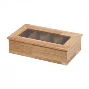 APS box na čaj 33,5x20x9 cm bez nápisu, světlé dřevo