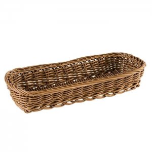 košíček na příbory 27x10 hnědý, polyratan APS