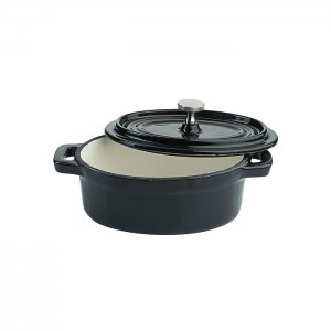 rendlík litinový servírovací/zapékací ovál 12x8.5cm, černý Contacto