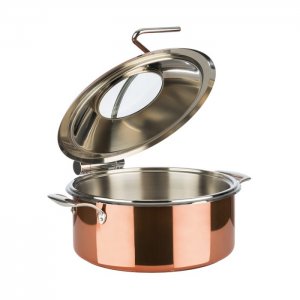 APS chafing dish ORBIT pr. 30,5 cm, v. 17,5 cm, 4 l, měď