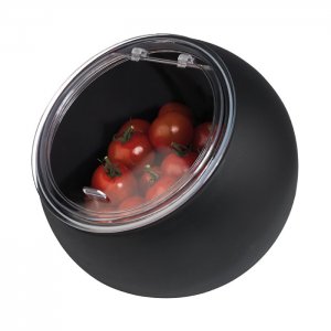 APS miska MOON, melamin, černá, pr. 19 cm, v. 17,5 cm, 0,8 l, vč.  víčka