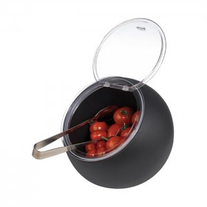 APS miska MOON, melamin, černá, pr. 19 cm, v. 17,5 cm, 0,8 l, vč.  víčka