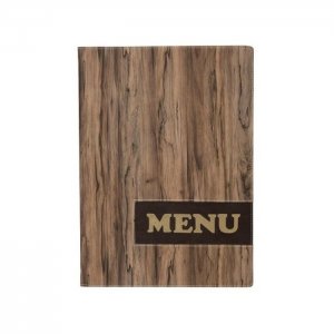lístek jídelní A4 DESIGN s 1 vložkou (4 strany), Wood Securit