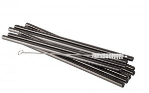 APS brčka kovová černá 8mm/21,5 cm s kartáčkem 11 dílný set