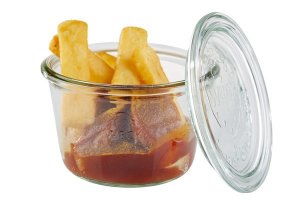 sklenice Weck + víčko 0,37l sada 3 misky + 3 víčka APS