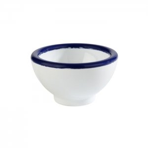 APS Melaminová miska ENAMEL LOOK průměr 5,5 cm, bílá s modrým okrajem