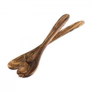 APS Servírovací příbor na salát,  22,5 cm, olivové dřevo, set 2 ks
