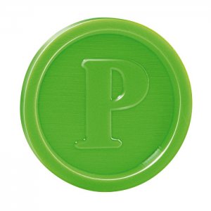 Žeton zelený, průměr 23 mm, PS, 100 ks