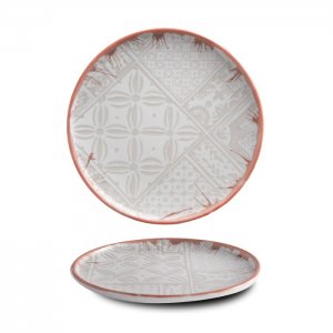 G. Benedikt Mělký talíř OPTIMO, 20 cm, dekor Mosaic red rim