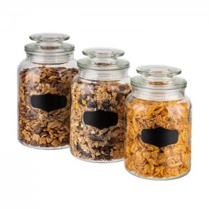 APS Skleněná nádoba s víkem, 1,5 l  průměr 12 cm, výška 21 cm