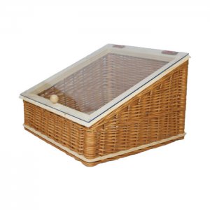 Pultový koš 40 x 40 x 13 / 27 cm s plexi poklopem