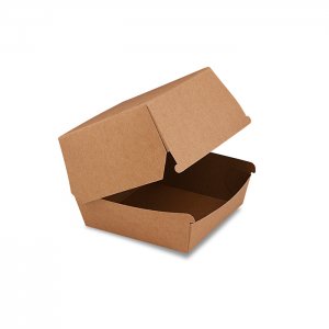 box na hamburger hnědý 110x110x90 mm nepromastitelný 50ks