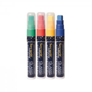 Securit Popisovač na tabule voděodolný střední 2-6mm, sada 4ks (červená, zelená, žlutá, modrá)