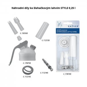 Náhradní zdobítka  + nástavec – bílá K514A+B+C Kayser