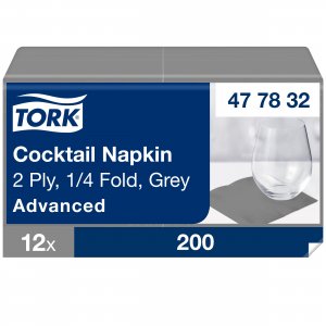 Tork Papírové ubrousky 24 x 24 cm, 2-vr., šedé, 200 ks