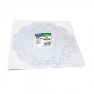 krajky dekorativní 32 cm 100 ks / kulaté, bílé