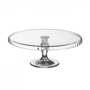 Podnos na dort s podstavcem, skleněný, 32 cm