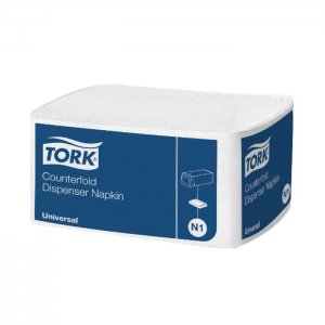 Tork Ubrousky Counterfold 30 x 33 / 300 x 24, (karton 7200 ks), 1-vrstvé, bílé, zásobníkové N1