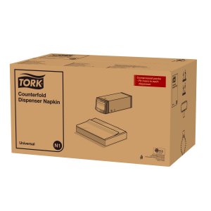 Tork Ubrousky Counterfold 30 x 33 / 300 x 24, (karton 7200 ks), 1-vrstvé, bílé, zásobníkové N1